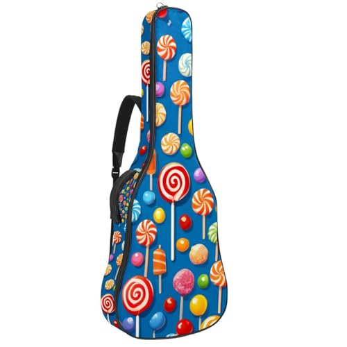 Sac pour guitare étanche à motif bonbons bleus pour musiciens nomades