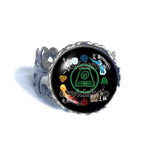 Handmade Fashion Jewelry Elements Earth Kingdom Symbol Avatar the last Airbender Ring Legend of Korra Cosplay Cute Gift