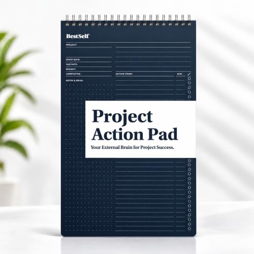 BestSelf Project Action Pad – 60 Sheets, Project Tracker & Manager Pad