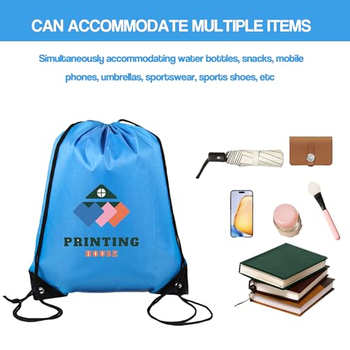 Custom Drawstring Backpacks bags 10/50/1000pcs Personalized with Name/Picture/Text/Logo Customize Nylon Bag for Travelling, Gym and for Everyday Use4