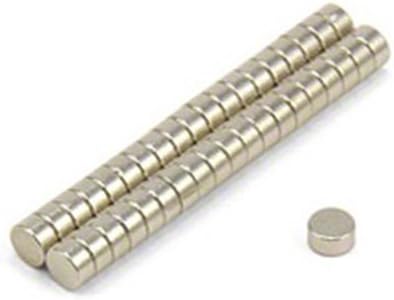 FIRST4MAGNETS F042-N35-50 4mm Dia x 2mm Thick N35 Neodymium Magnet-0.38kg Pull (Pack of 50), Set of 50 Pieces