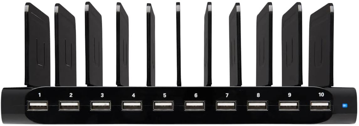 TRIPP LITE 10-Port USB Charging Station Dock with Storage Slots for Tablet iPhone iPad & Laptops (U280-010-ST),Black 10 USB-A Ports image 15 of 18 B017KXQOJA