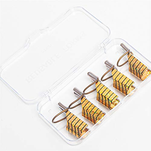 5 Pcs Aluminum Re-usable Nails Forms, Feugole Acrylic Nail/UV GEL Extension Tips Forms Guide Protector French Gold Nail Mold Tips, Ideal for Nail Salon (Gold)