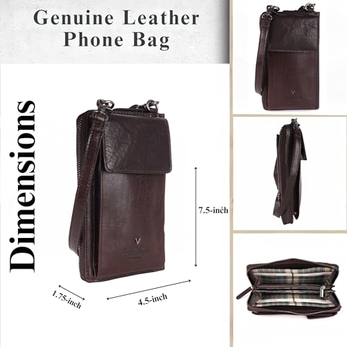 Image of Genuine Leather Small Leather Crossbody Bags For Women Cell Phone Purse, Trendy Casual with adjustable strap