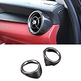 taruisixt Fit for Alfa Romeo Stelvio 2017-2020 Real Carbon Fiber Interior Front Air Conditioner Air Outlet Decorative Protective Frame Cover Car Central Control Interior Accessories