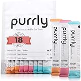 Purrly Cat Treat Snack Wet Lickable Low Calorie Healthy Grain-Free Tuna Variety Packs (18 Count) Squeezable Creamy Purée with Human-Grade Proteins and Functional Nutrients No-Artificial-Additives