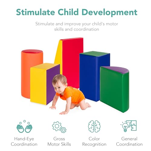 Best Choice Products SKY5376 5-Piece Kids Climb & Crawl Soft Foam Block Activity Play Structures thumb #4