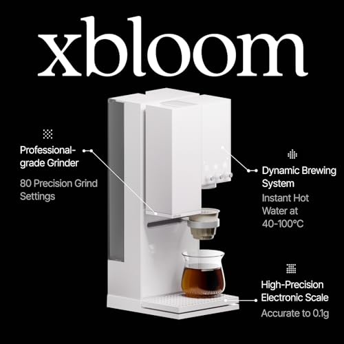 Image of xBloom Studio Coffee Machine - Drip Coffee Maker with Built-in Grinder and Scale, 3 Automation Levels, App Connected Pour Over Coffee Maker for Home and Office, Moonlight White