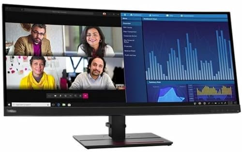 Image of Lenovo ThinkVision P34w-20 34 inch Class UWQHD Curved Screen LED Monitor - 21:9 - Raven Black - 34.1 inch Viewable - in-Plane Switching (IPS) Technology - WLED Backlight - 3440 x 1440-300 Nit - 4 ms - 60 Hz