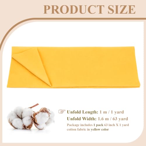 Image of 100% Cotton Fabric, 63 Inch X 1 Yard Yellow Fabric by The Yard