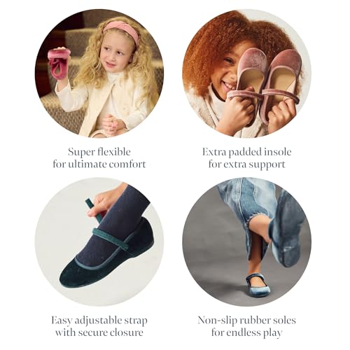 Mary Jane Shoes for Girls – Classic & Comfortable Dress Shoes for Toddlers & Kids – Perfect Flats for School, Play, and Special Occasions (Velvet, Grey, 6 Toddler)4
