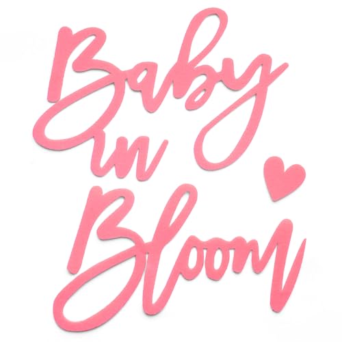 Image of Baby in Bloom Sign for Baby Shower Backdrop - Pink Baby in Bloom Felt Letter Large Banner Sign for Gender Reveal Party He or She Boys and Girls Baby Shower 1st Birthday Event Wall Photo Props Decor