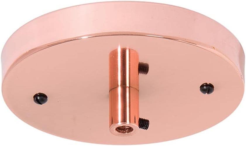 B&P Lamp® Satin Nickel Finish 5-1/4 Inch Diameter, Single Port, Modern Style Steel Ceiling Light Canopy Plate