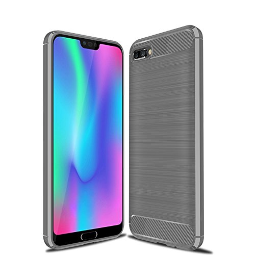 Cruzerlite für Huawei Honor 10 hülle, Kohlefaser Textur Design Abdeckung Anti-Scratch Stoßdämpfung Schutzhülle für Huawei Honor 10 Hülle (Gray)