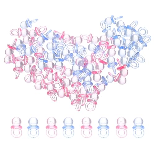 OFFSCH 200個入り ミニおしゃぶりチャーム:かわいいベビーシャワー用テーブルスキャッター - アクリル製小さなおしゃぶりデコレーション 性別発表パーティー 保育園用ガーランドクラフト