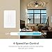 Kasa Smart Ceiling Fan Control & Dimmer Switch | Adjustable 4-Speed Fan & Brightness Control | Works w/Apple HomeKit, Alexa & Google Home | 2.4G Wi-Fi Only, Single Pole, Neutral Wire Required | KS240