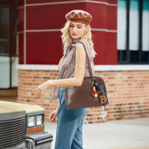 Shoulder Bag For Woman Vintage Brown Bag With Charms Trendy Shoulder Bag3