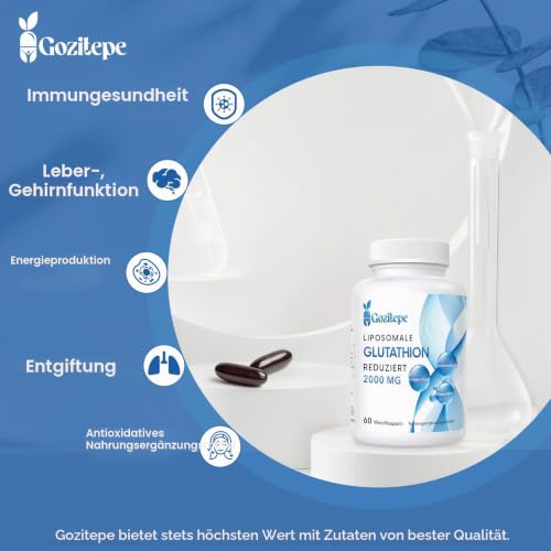 Liposomales Glutathion reduziert 2000mg pro Portion | Glutathion Ergänzung mit Hyaluronsäure + Kollagenpeptid + Resveratrol… – Ansicht 4
