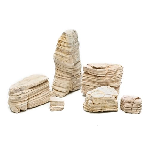 Image of Aquarium Rocks 5lb Fish Tank Stone 2-5 inch Natural Pagoda Rocks for Aquascaping Landscaping Models Terrariums Reptile and Amphibian Enclosures-4-5Pcs