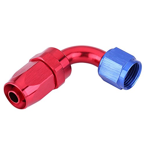 1Pc AN10 Swivel Line Hose End Fitting, High Strength Aluminum Alloy Oil Cooler Adapter Blue and Red Color Anodized 90 Degree