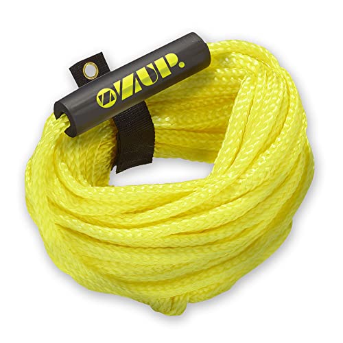 ZUP 1-4 Person Braided Tube Rope with Rope Keeper, 60' Long Tow Rope for Tubes, Water Sports, and Inflatables, 5/8