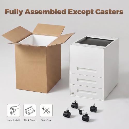 Image of Guizeeopo Fully Assembled Home Office Filing Cabinet with Lock