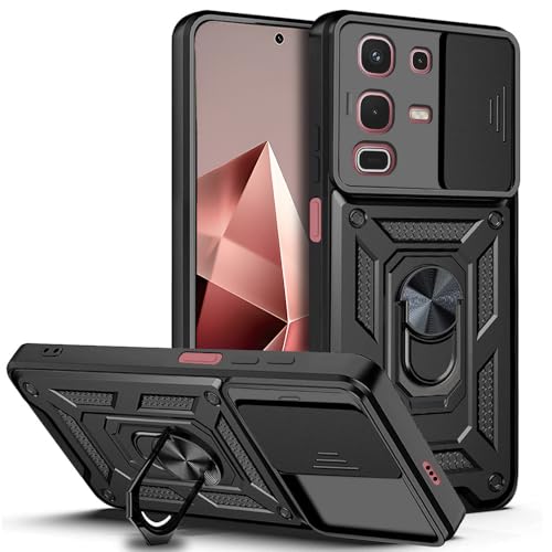 Image of AESTMO Tough Armor Inifnix Note 50S 5G+ Bumper Back Case Cover | Ring Holder & Sliding Camera Shield Cover | 360 Degree Protection Back Case Cover for Inifnix Note 50S 5G+ (Black)