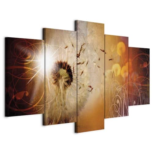 murando Acoustic Canvas Wall Art Abstract Flowers 200x100 cm / 79 x 39 picture with acoustic foam sound absorption print image Artwork 5 pcs room acoustics soundproofing b-A-0302-b-m