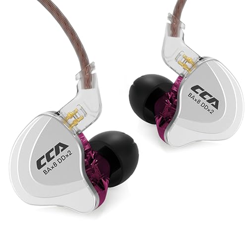 Image of CCA C10 in Ear Monitor Headphone 10 Hybrid Drivers Wired Earbud 4BA 1DD HiFi IEM Earphones Stereo Noise Isolating Earphone with Detachable Cable for Musicians Singers Studio Audiophiles Dj PC