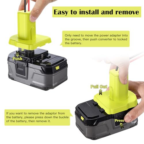 KOEZEOI 2 pacotes de adaptador de rodas elétricas para Ryobi 18V adaptador de bateria Power Wheels k