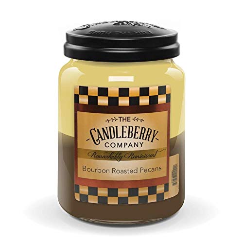 Candleberry Candles Bourbon Roasted Pecans | Strong Fragrances for Home | Hand Poured in The USA | Highly Scented | 135 Hour Burn Time | Large Jar