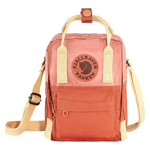 Fjallraven Kanken Art Sling-väskor – dubbla topphandtag, crossbody-rem och blixtlåsstängningVallmofält/bomullshimmel en storlek en storlek