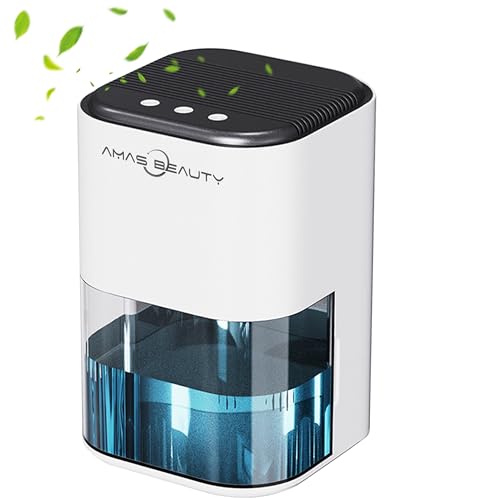 Small Dehumidifier for Home, Bedroom & Bathroom - 2000ml Portable, Ultra Quiet 30dB with Auto Shut Off, Sleep Mode - Fights Damp, Mould & Humidity in Wardrobes, RVs