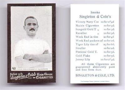 SINGLETON & Cole Wolverhampton Wanderers JONES football cigarette card - No 40