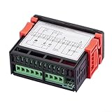 ComfyHarbor ETC-974 Digitaler Temperaturregler mit Dual-Sensoren, Schienenmontage, ± 0,5 °C Genauigkeit, für Kühllager, HVAC, Gewächshäuser, DC 12 V/24 V AC 110 V/220 V (110 V)