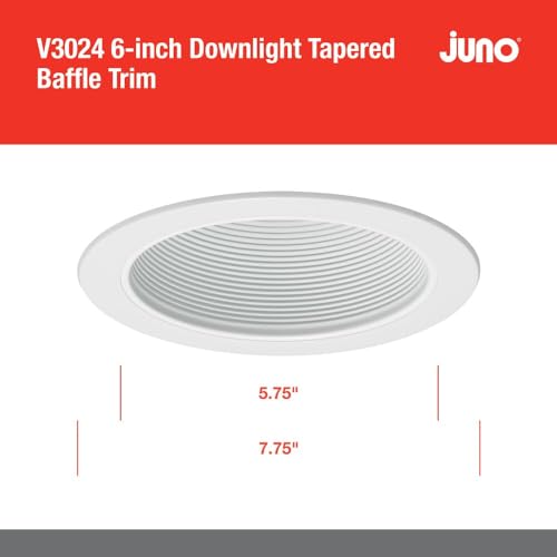 Juno V3024 WWH LED Conical Baffle Trim Round White VuLite, 6 Inch - Thumbnail 4