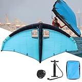 【Aile de Kite Gonflable Wingsurfer】La voile Windfoil est fabriquée en polyester résistant à l'usure, renforcé par un film TPU pour une durabilité accrue. Légère, cette aile de kite de surf offre une maniabilité aisée sur l'eau et résiste aux conditions les plus difficiles, pour des sensations de glisse infinies.
