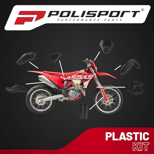 Polisport 91028 - Polisport Enduro Plastic Replica Kit Per Chi Cerca La Qualità Oem Per Moto Gas Gas In Colore Nero - 5
