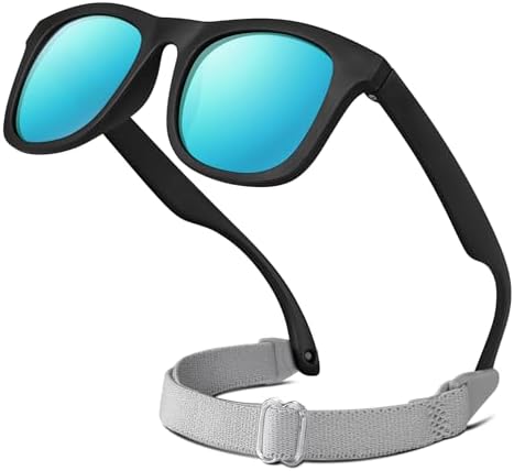 RIVBOS Baby Sunglasses Polarized UV400 TPE with Strap for Infants RBK0231