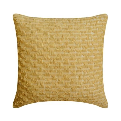 The HomeCentric �x�[�W�� ���� �N�b�V�����J�o�[ 60x60 cm | 2�p�b�N �{�w�~�A�� �W���J�[�h �N�b�V�����J�o�[ ���ۓI�� | �e�N�X�`���D�� �\�t�@�A�Q���p���J�o�[ - Sunwashed Fringe