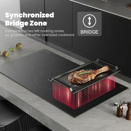 Image of GASLAND 36 Inch Induction Cooktop, 5 Burner with Bridge Element, 220V