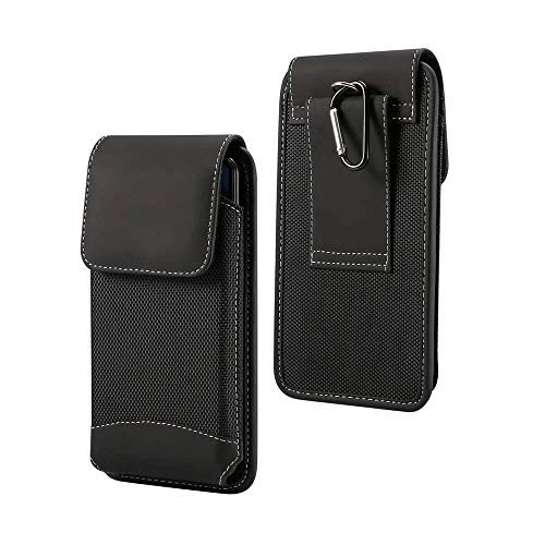 Étui ceinture pour HiSense A5 Pro en cuir et nylon noir à design vertical
