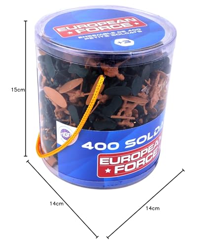 European Force - 400 kleine Soldaten - Soldaten - 080228 - Khaki - Kunststoff - Militär - Kinder Spielzeug - Miniatur - 3,5 cm x 3,5 cm - Ab 3 Jahren, Braun und Grün