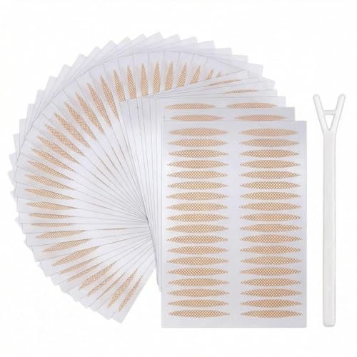 800 PCS Skin Color Lace Mesh Olive Type Makeup Eyelid Paste Beauty Big Eye Decoration Natural Invisible Seamless Waterproof Sticky Lasting Eyelid Sticker