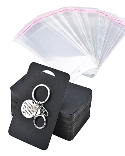 Porte-cartes kraft avec sacs auto-scellants BUUFAN pour emballage rigide de porte-clés