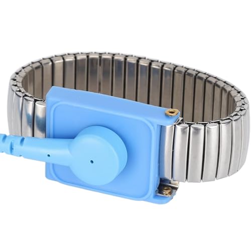 Image of Grounding Strap, Anti Static Wrist Straps Adjustable ESD Wrist Band Reusable Corded Anti Static Wrist Strap with Grounding Wire and Alligator Clip for Sensitive Electronic Equipment
