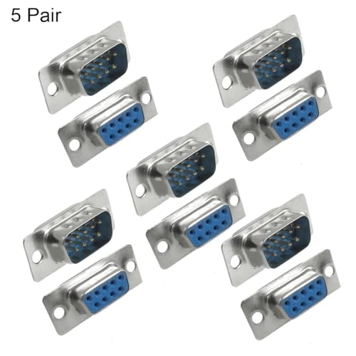 Adaptador Conector Serial DB 9 hembra a macho uxcell 10 unidades miniatura 2