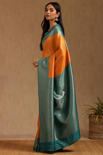 Image of Soch Womens Silk Blend Zari Woven Saree