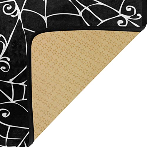 Halloween Spider Web Black Kitchen Rugs Bath Rug Runner Comfort Mat Non-Slip Doormats Carpet For Bathroom Indoor 39" X 20" #TOP5