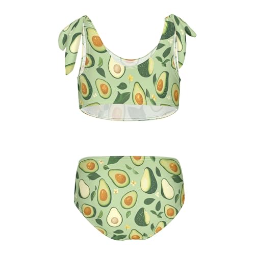 Wusikd Avocados Girls Swimsuits Two Piece Flowers Leaves Swimwear Bikini Set for for Girls Size 3T2